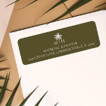 Minimal Tropical Palm Tree Monogram<br><div class="desc">Design features our hand-drawn tropical palm tree with a custom monogram. Our boho tropical wedding monogram return address label is perfect for a beach theme or destination wedding. Design & artwork by Moodthoogy Papery.</div>