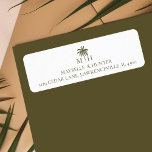 Minimal Tropical Palm Tree Monogram White<br><div class="desc">Design features our hand-drawn tropical palm tree with a custom monogram. Our boho tropical wedding monogram return address label is perfect for a beach theme or destination wedding. Design & artwork by Moodthoogy Papery.</div>