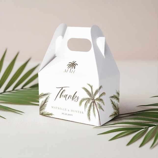 Minimal Tropical Watercolor Palm Tree Boho Wedding Favour Box (Minimal Tropical Watercolor Palm Tree Boho Wedding Favor Boxes)