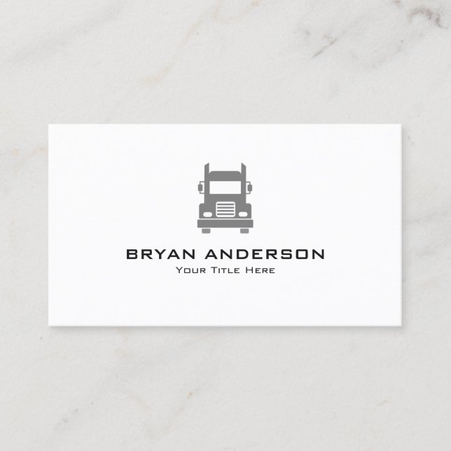 Minimal Truck Driver Business Card (Front)