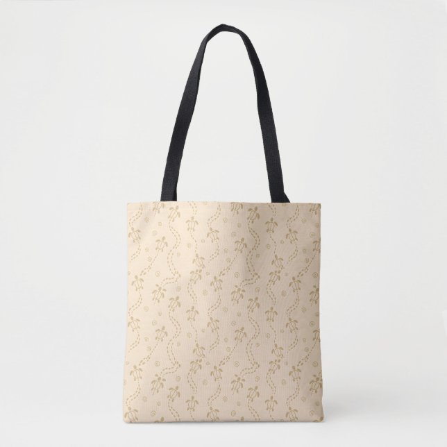 Minimal Turtle Trail Pattern Tote Bag (Front)