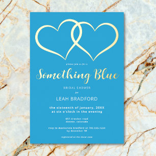 Minimal Two Hearts Something Blue Bridal Shower
