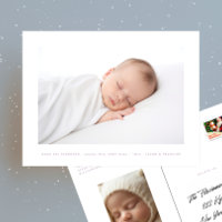 minimal two photo baby birth announcement