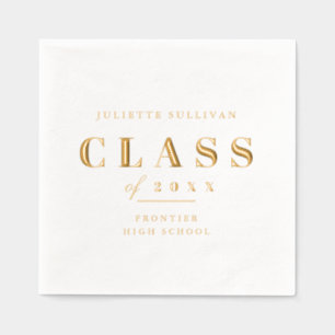 Minimal Type Graduation Party Foil Napkins