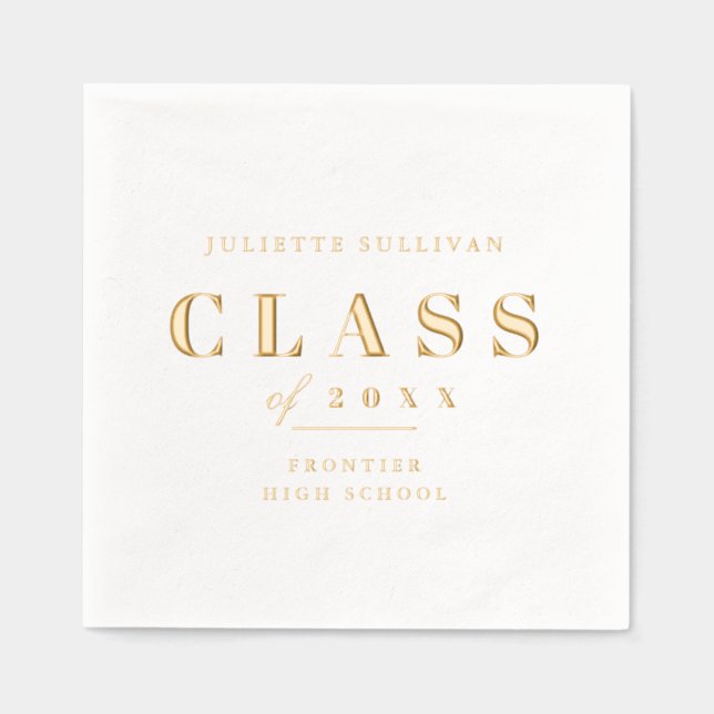 Minimal Type Graduation Party Foil Napkins (Front)