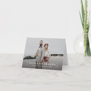 Minimal Type Love and Thanks Photo Wedding Thank You Card