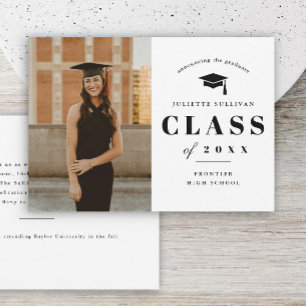 Minimal Type Photo Graduation Party Invitation