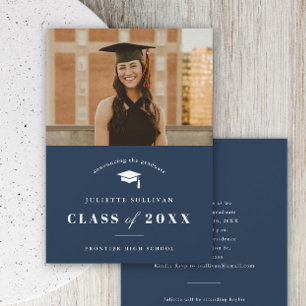 Minimal Type Photo Graduation Party Invitation