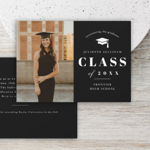Minimal Type Photo Graduation Party Invitation