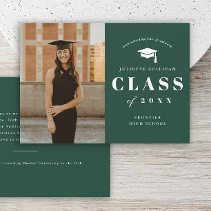 Minimal Type Photo Graduation Party Invitation