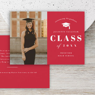 Minimal Type Photo Graduation Party Invitation