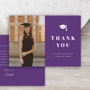 Minimal Type Photo Graduation Party Thank You Card