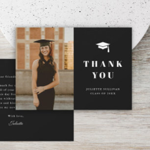 Minimal Type Photo Graduation Party Thank You Card