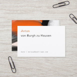 Minimal Typo Orange black Business Card