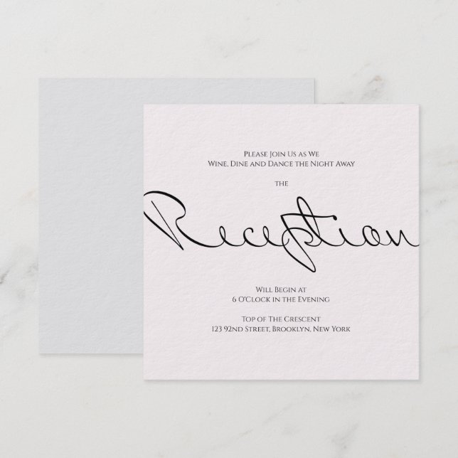 Minimal Typographic Fun Yet Formal Wedding Invitation (Front/Back)