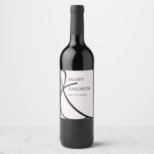 Minimal Typographic Fun Yet Formal Wedding Wine Label