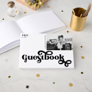 Minimal Typography   70s Retro Wedding Guestbook