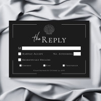 Minimal Typography Black & White Shell Wedding