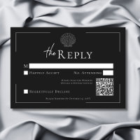 Minimal Typography Black & White Shell Wedding