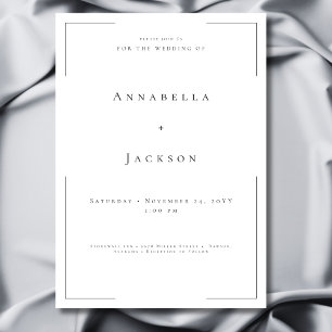 Minimal Typography Black & White Wedding Invitation