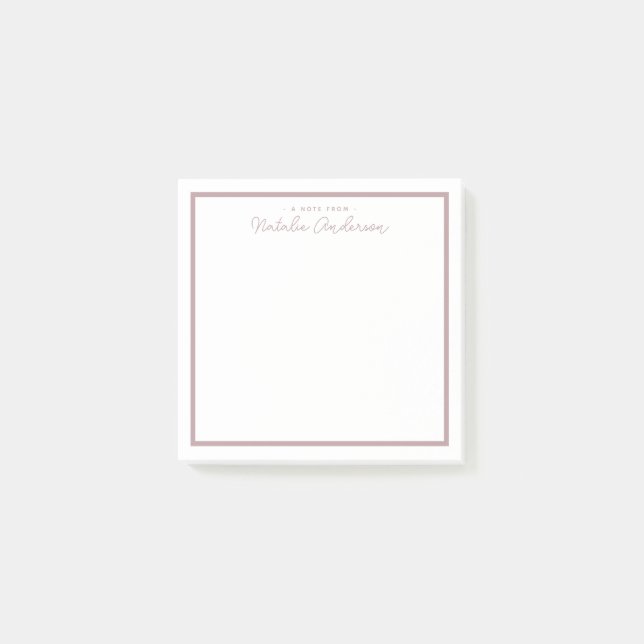 Minimal Typography Casual Script Pastel Rose Post-it Notes (Front)