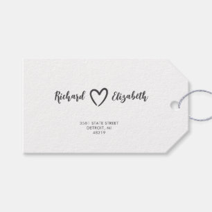 Minimal Typography Clean Modern Wedding Gift Tags