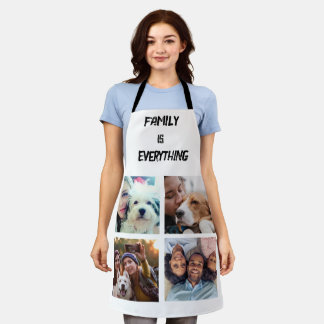 Minimal Typography Custom Collage Photo  Apron