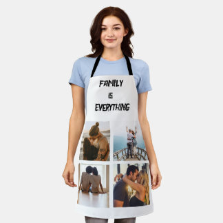 Minimal Typography Custom Collage Photo  Apron