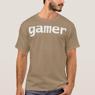 Minimal Typography Gamer White Text T-Shirt