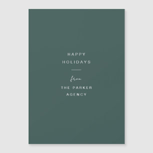 Minimal Typography Green Corporate Holiday Card