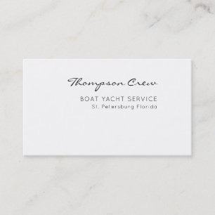 Minimal Typography Handwritten Crew Name. Nautical Business Card