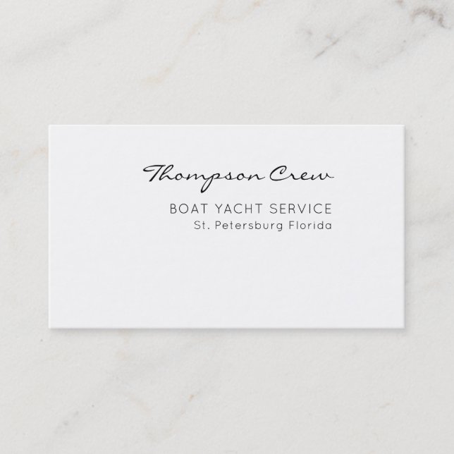 Minimal Typography Handwritten Crew Name. Nautical Business Card (Front)