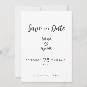 Minimal Typography Modern Wedding Save the Date