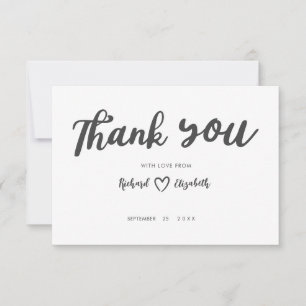 Minimal Typography Modern Wedding Thank You Card