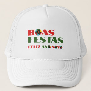 Minimal Typography Portuguese Christmas fashionn Trucker Hat