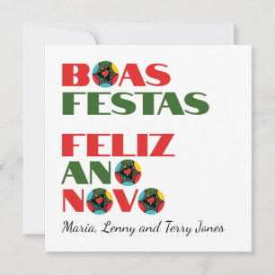 Minimal Typography Portuguese Christmas Greetings 