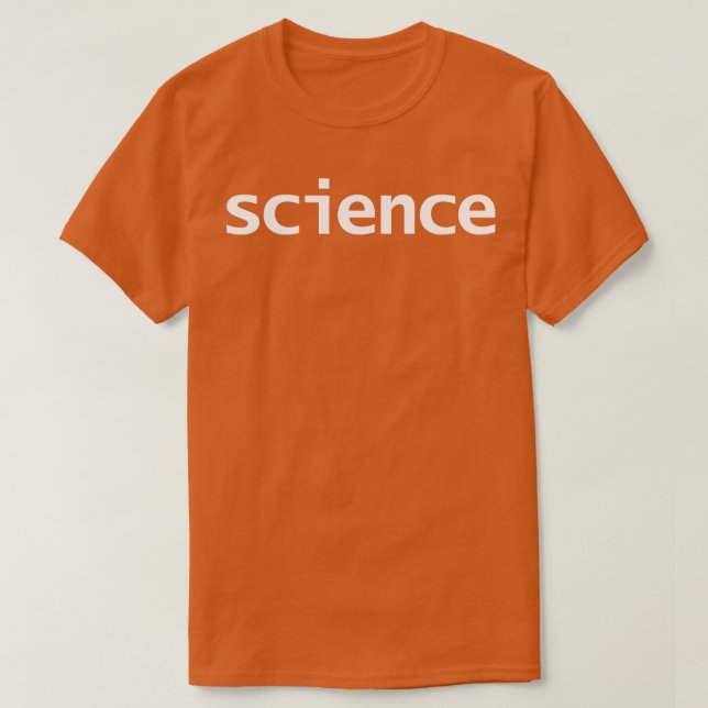 Minimal Typography Science White Text T-Shirt (Design Front)