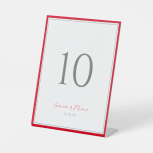 Minimal Typography Timeless Elegant Cherry Red Pedestal Sign