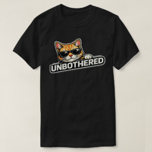 Minimal Unbothered Cat Mood Design T-Shirt