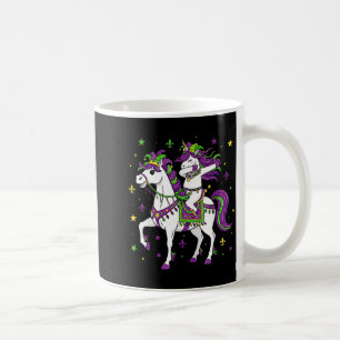 Minimal Unicorn Riding Horse Mardi Gras Coffee Mug