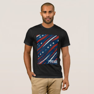 Minimal USA Flag Stripe Pattern Men's T-Shirt