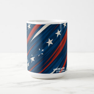 Minimal USA Flag Stripe Pattern Women's Coffee Mug