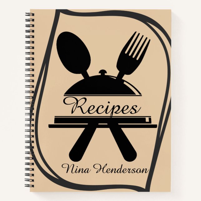 Minimal Utensil Personalised Notebook (Front)