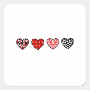 minimal valentine hearts / “cute love pattern” square sticker
