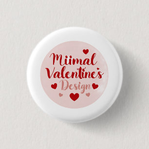 Minimal Valentine’s Day Love Typography Design R 3 Cm Round Badge