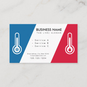 Minimal Vector Cold and Warm Temperature Hvac Business Card