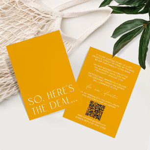 Minimal Vibrant Orange Details Card & RSVP QR Code