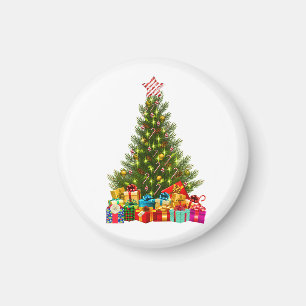 Minimal vintage christmas presents pine tree decor magnet