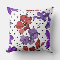 Minimal vintage cute wild floral ink artwork puple