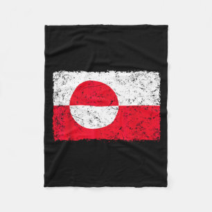 Minimal Vintage Greenland Flag Retro Greenlander Fleece Blanket